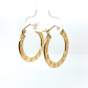 10k Gold Star Hoop Earrings