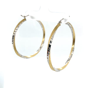 10k Gold Diamond Cut Hoop Earrings