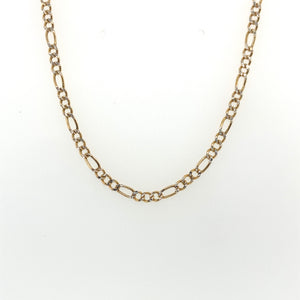 14k Gold Figaro Diamond Cut Chain