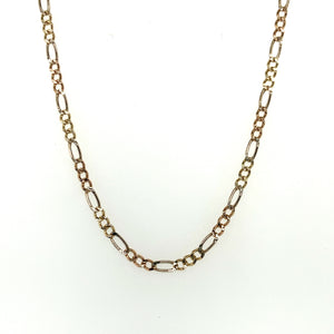 14k Tri Gold Figaro Chain