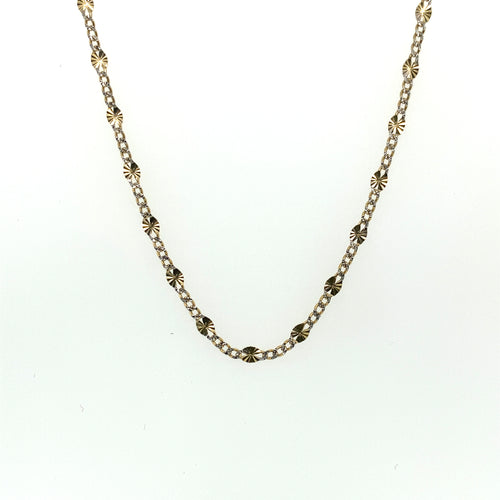 14k Gold Cuban Flower Link Chain
