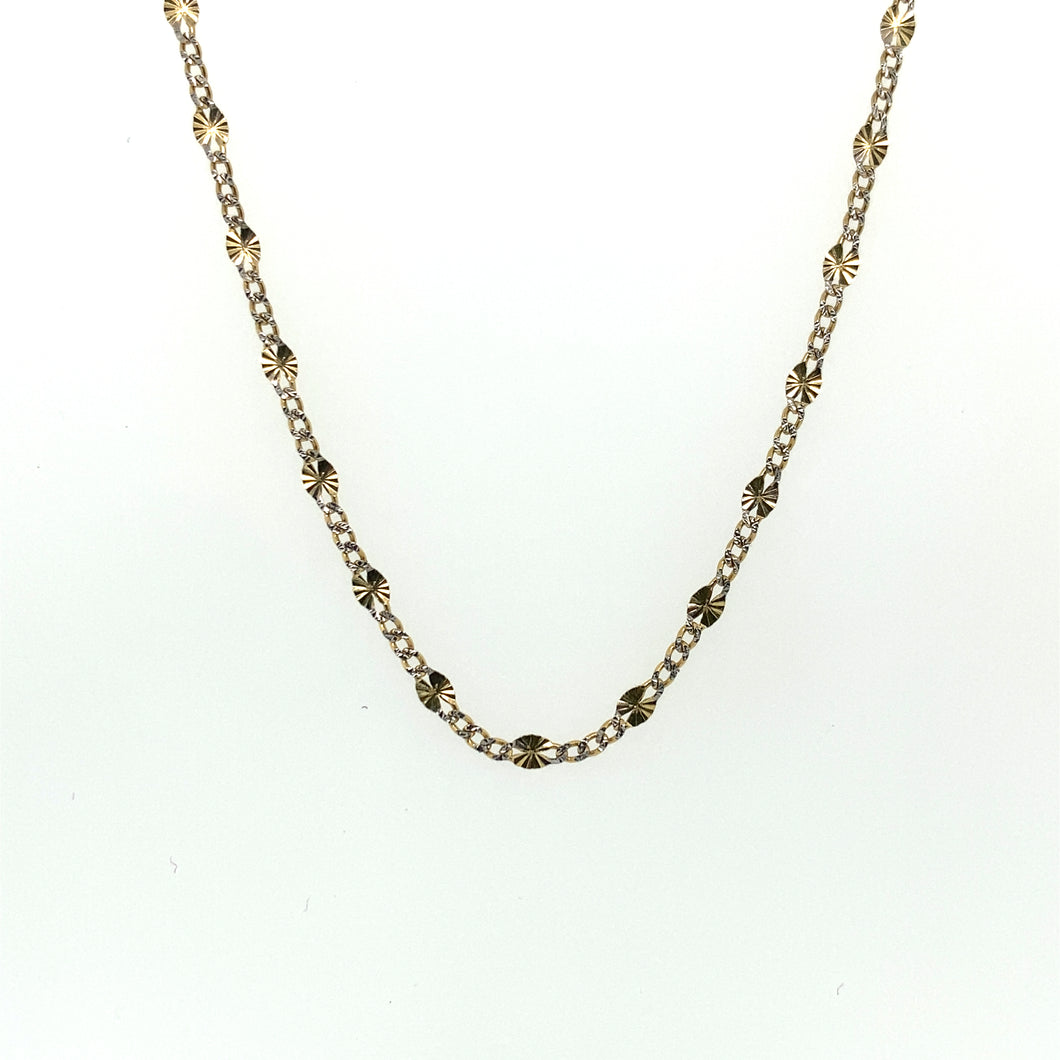 14k Gold Cuban Flower Link Chain