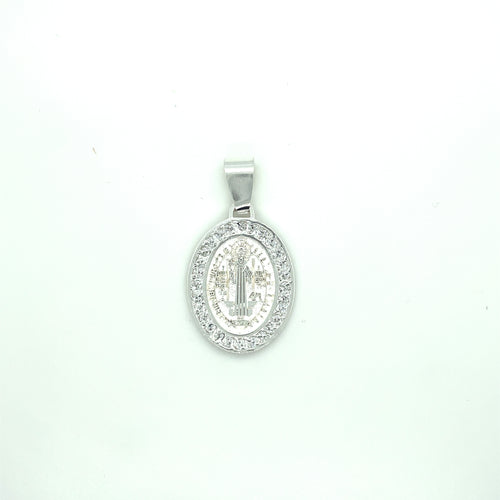 Sterling Silver Saint Benedict Cz Pendant