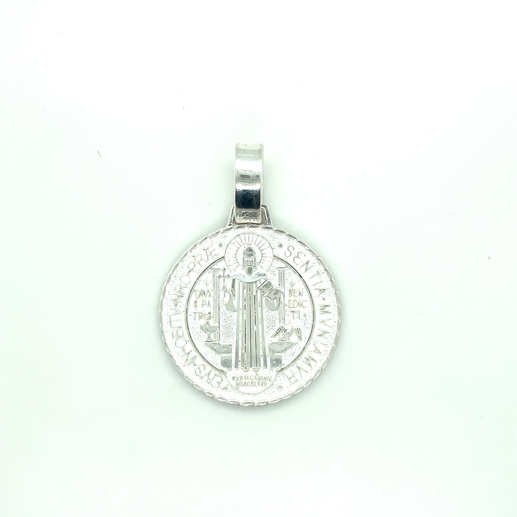 Sterling Silver Saint Benedict Coin Pendant