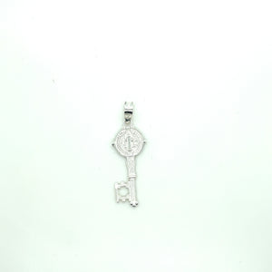 Sterling Silver Saint Benedict Key Pendant