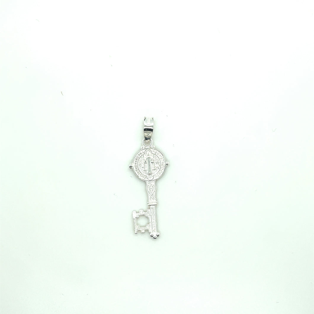 Sterling Silver Saint Benedict Key Pendant