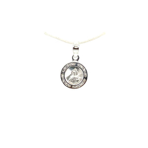 Sterling Silver Saint Jude Cz Pendant