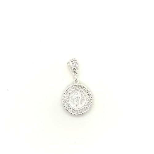 Sterling Silver Saint Jude Cz Pendant