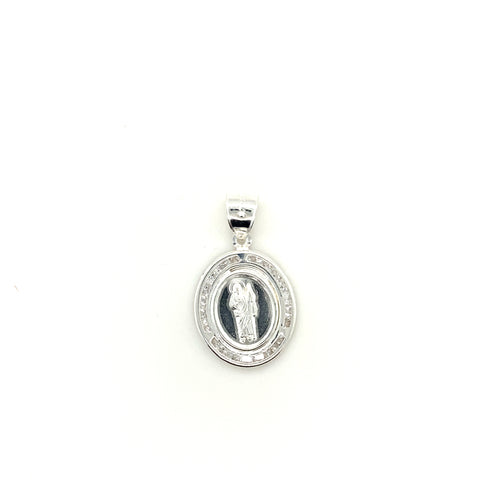 Sterling Silver Saint Jude Cz Pendant
