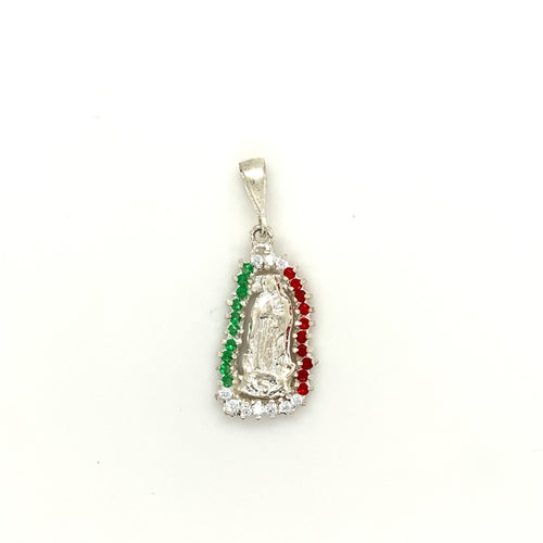Sterling Silver Our Lady of Guadalupe Cz Pendant