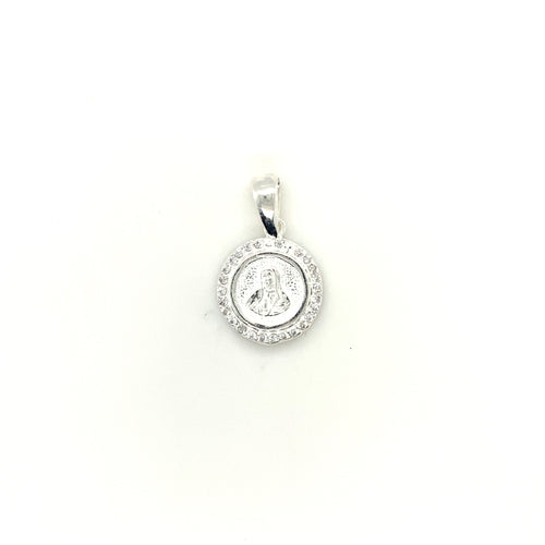 Sterling Silver Our Lady of Guadalupe Cz Pendant