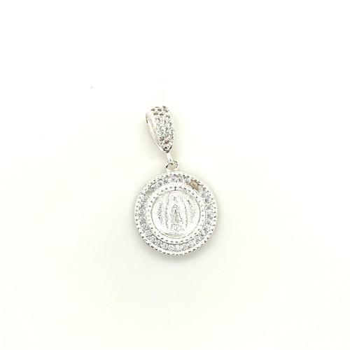 Sterling Silver Our Lady of Guadalupe Cz Pendant