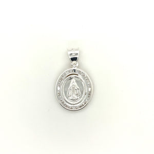 Sterling Silver Our Lady of Guadalupe Cz Pendant