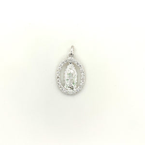Sterling Silver Our Lady of Guadalupe Cz Pendant