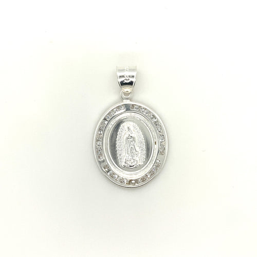 Sterling Silver Our Lady of Guadalupe Cz Pendant