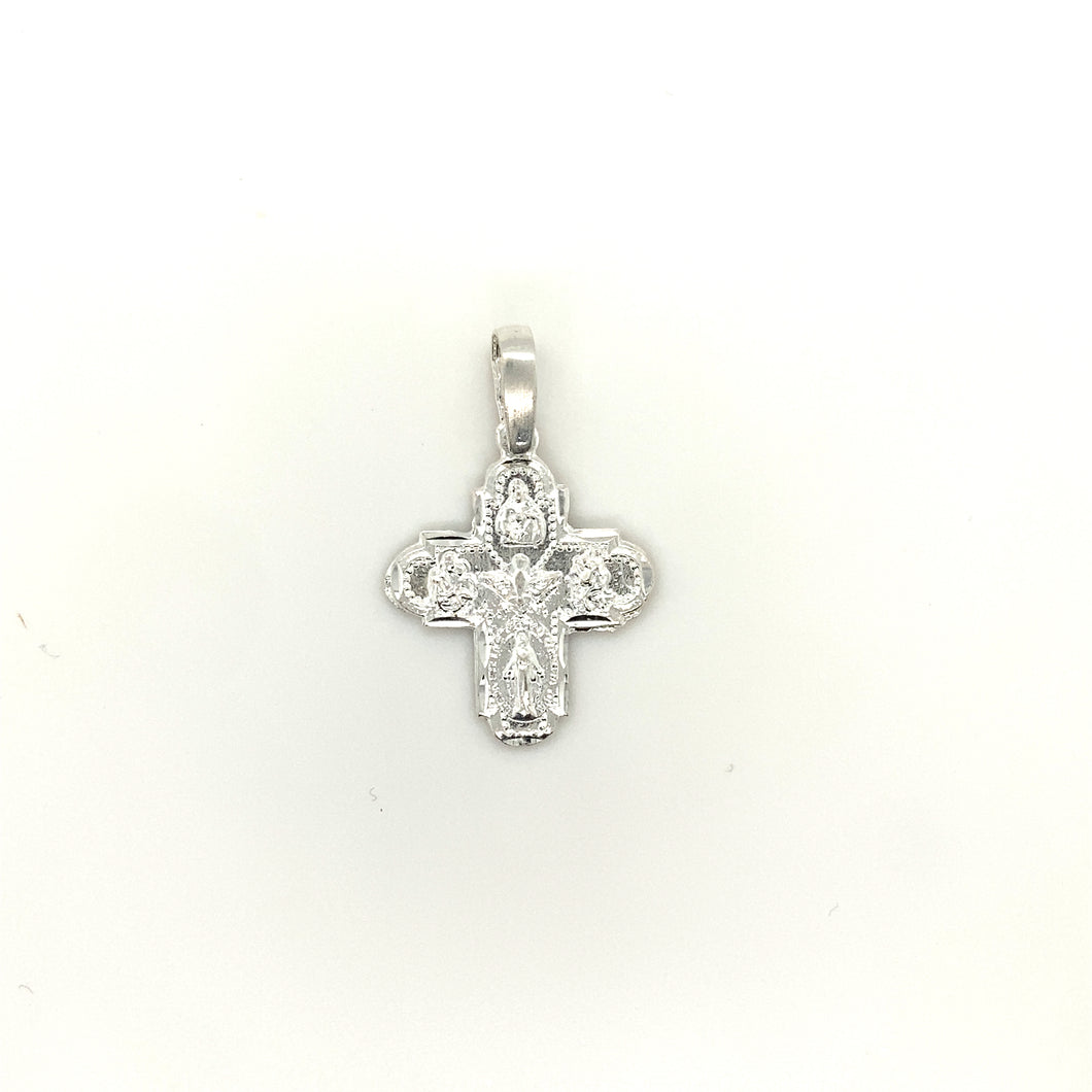 Sterling Silver Our Lady of Guadalupe Cross Pendant