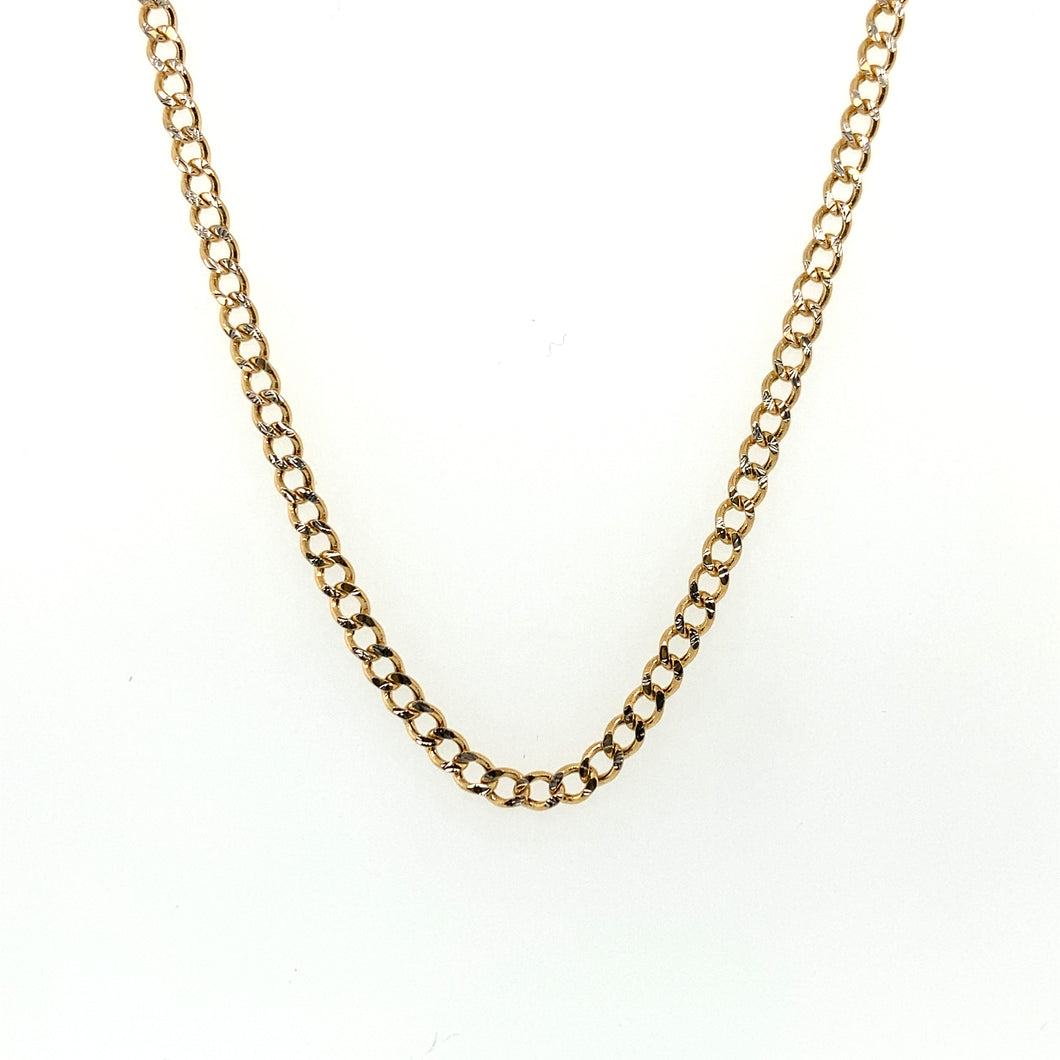10k Gold Cuban Link Diamond Cut Chain