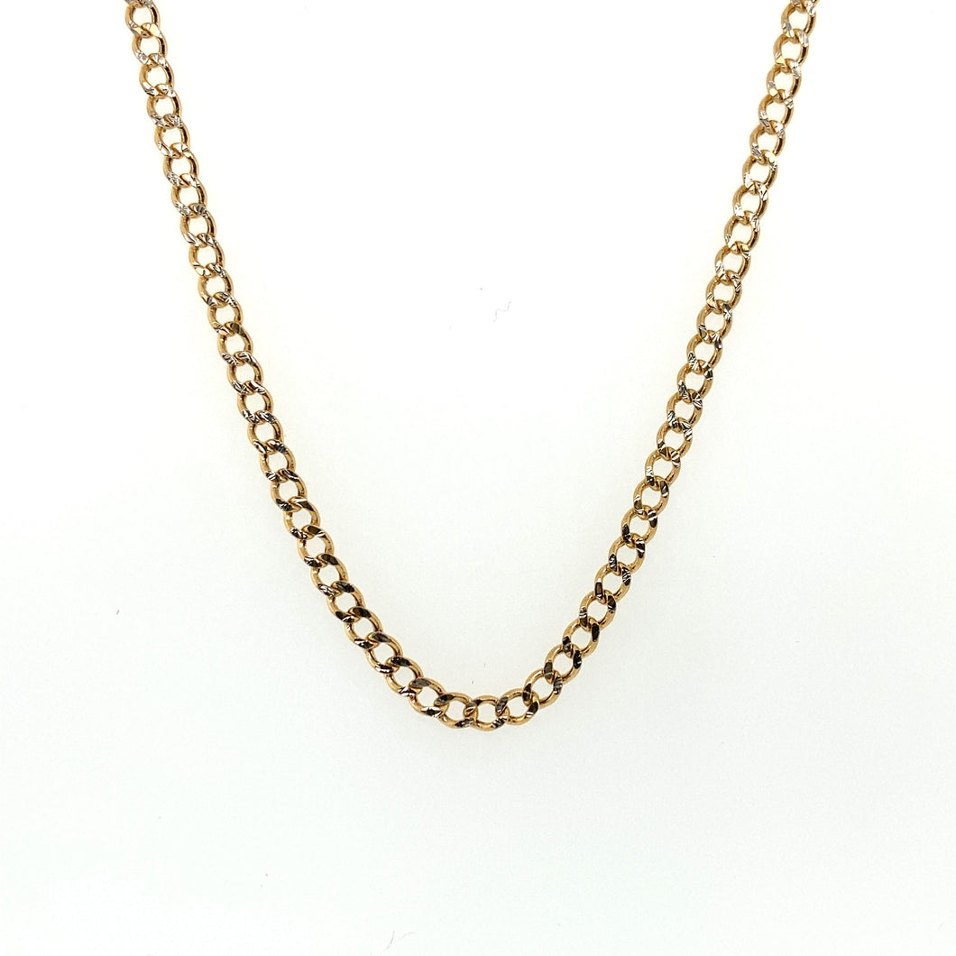 10k Gold Cuban Link Diamond Cut Chain