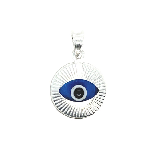 Sterling Silver Blue Evil Eye Pendant