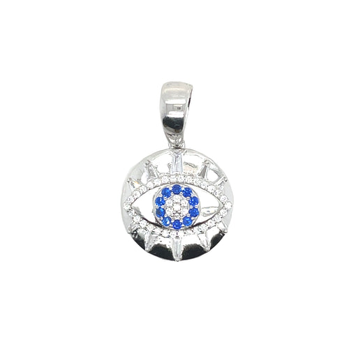 Sterling Silver Blue Evil Eye Pendant
