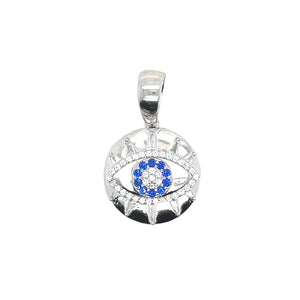 Sterling Silver Blue Evil Eye Pendant