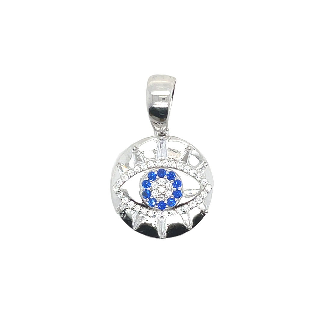 Sterling Silver Blue Evil Eye Pendant