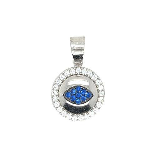 Sterling Silver Blue Evil Eye Pendant