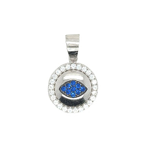Sterling Silver Blue Evil Eye Pendant