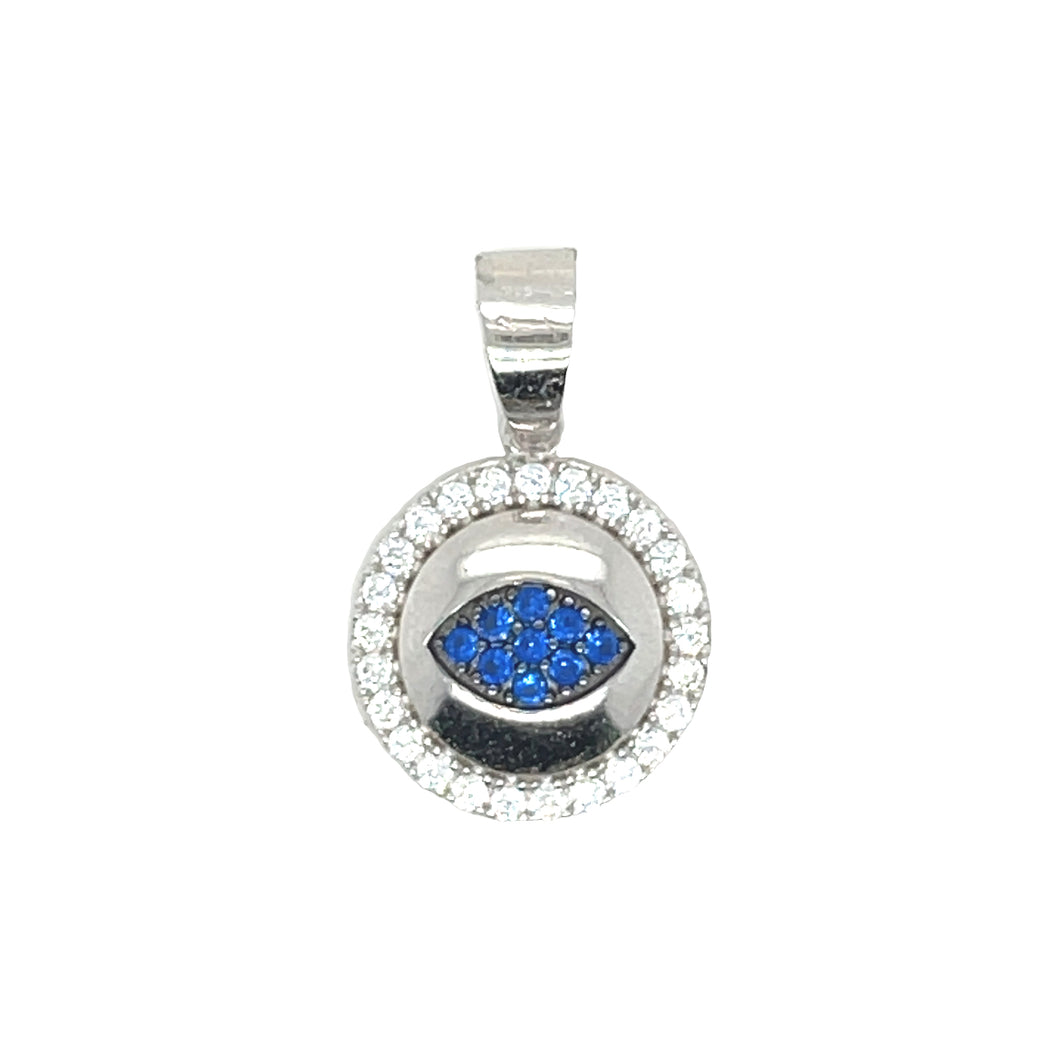 Sterling Silver Blue Evil Eye Pendant