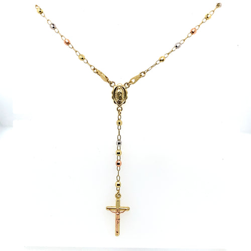 14k Gold Our Lady of Guadalupe and Christ Cross Rosary
