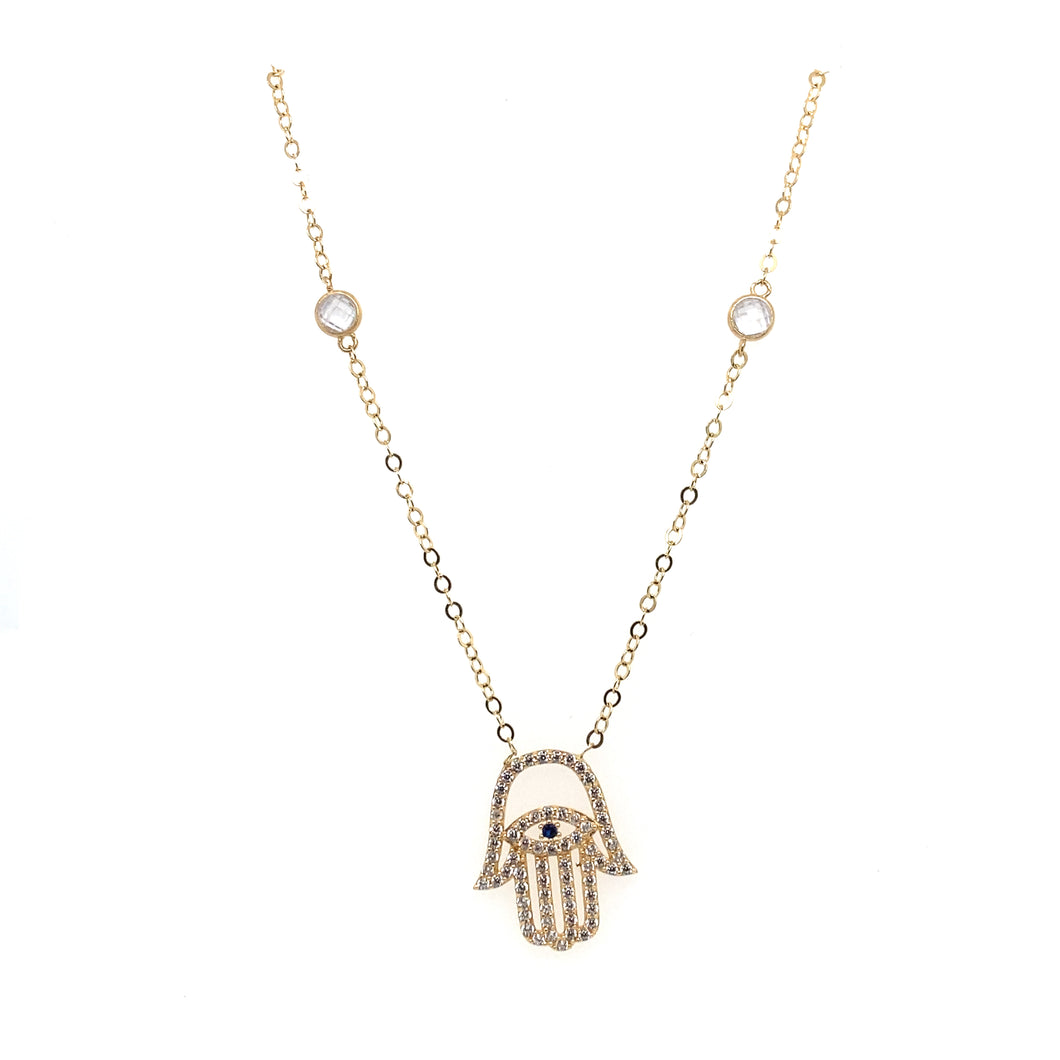 14k Gold Hamsa Hand Necklace