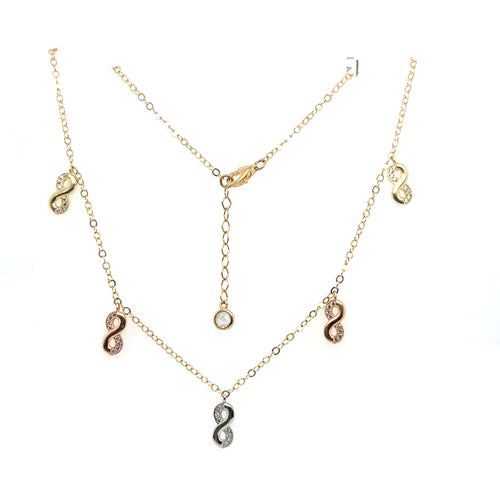 14k Tri Gold Infinity Necklace