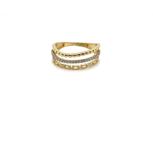 14k Gold Link Ball Ring