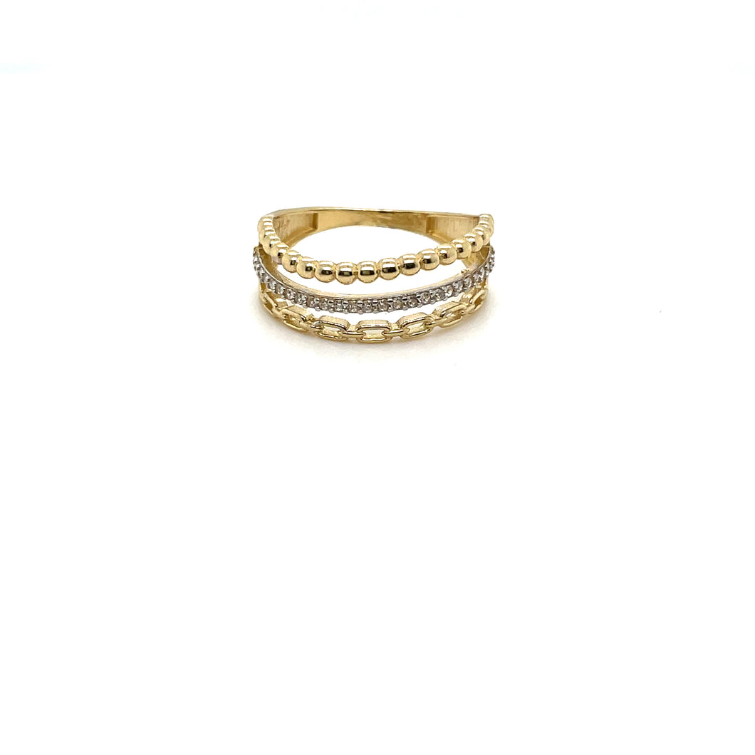 14k Gold Link Ball Ring