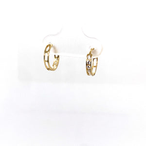 10k Gold Clear Cubic Zirconia Huggies
