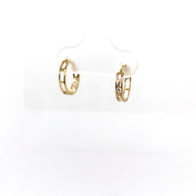 Load image into Gallery viewer, 10k Gold Clear Cubic Zirconia Huggies