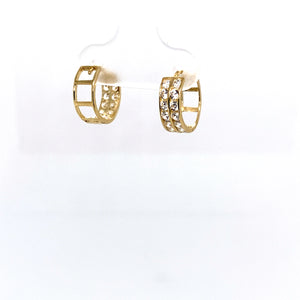 10k Gold Clear Cubic Zirconia Huggies