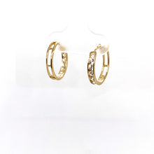 Load image into Gallery viewer, 10k Gold Clear Cubic Zirconia Huggies