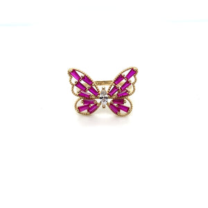 14k Gold Butterfly Ring
