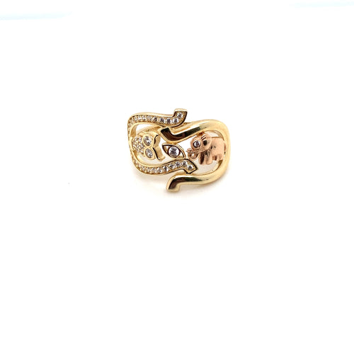 14k Gold Good Luck Symbols Ring