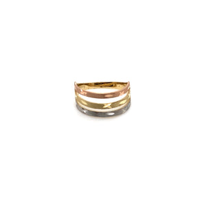 14k Tri Gold Line Ring