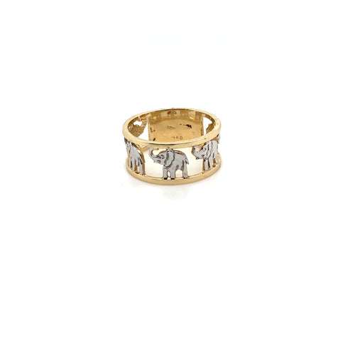 14k Gold Elephant Ring
