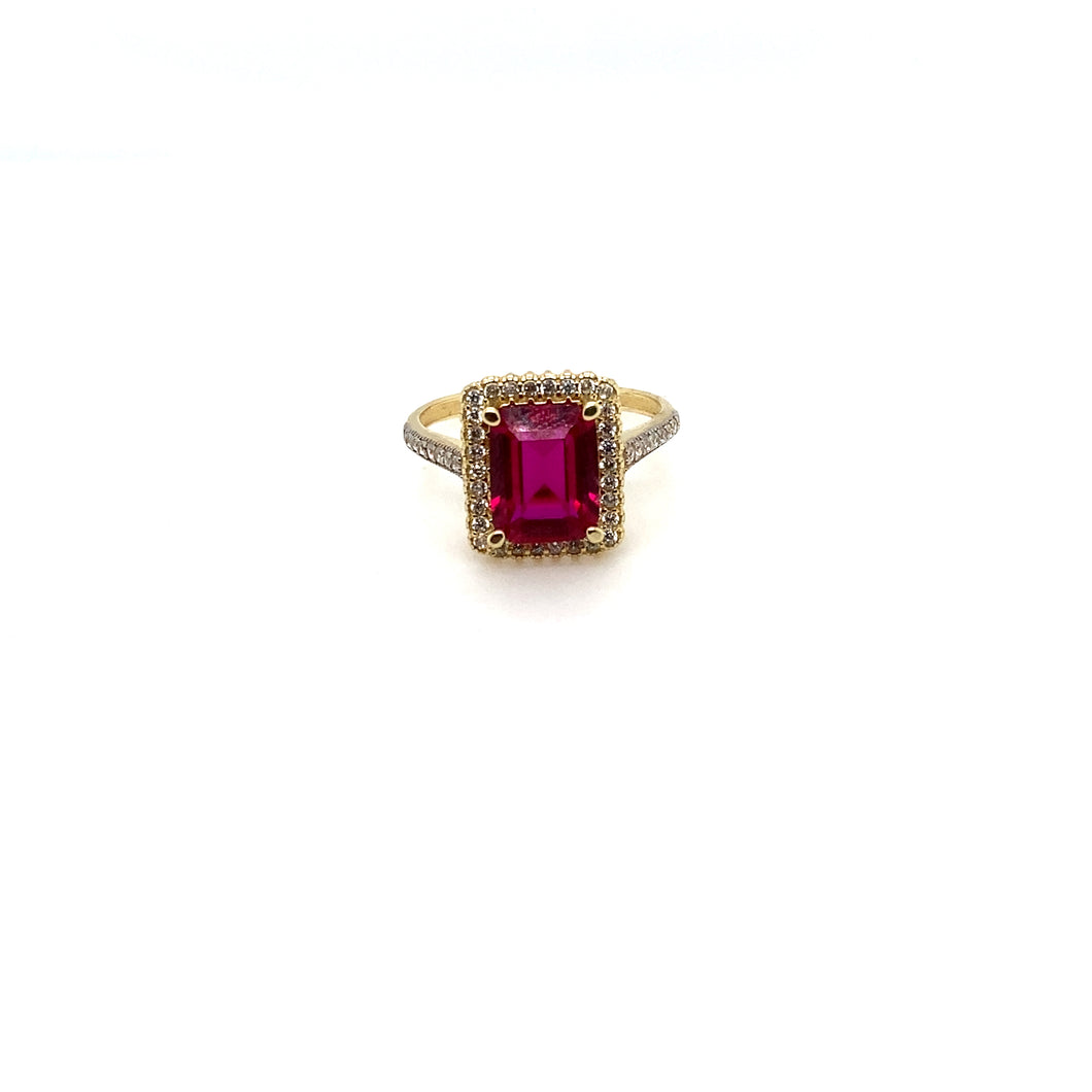14k Gold Square Rubi Ring