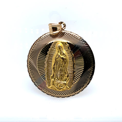14k Gold Our Lady of Guadalupe Pendant