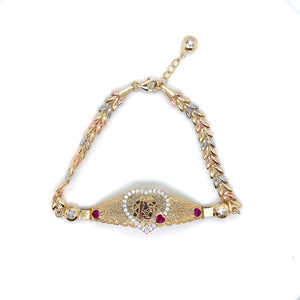 14k Gold "15 years" Heart Bracelet