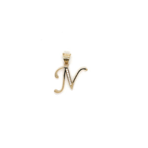 14k Gold Letter N Pendant