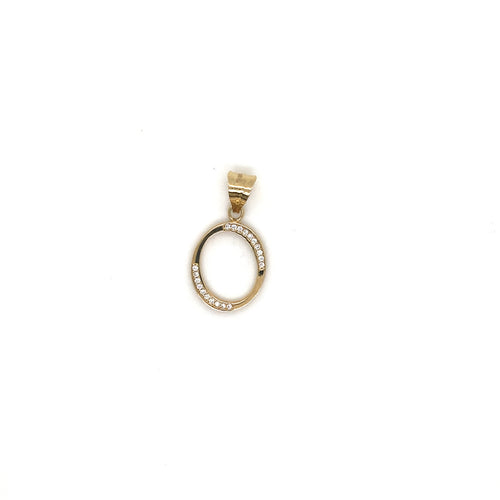14k Gold Letter O Pendant