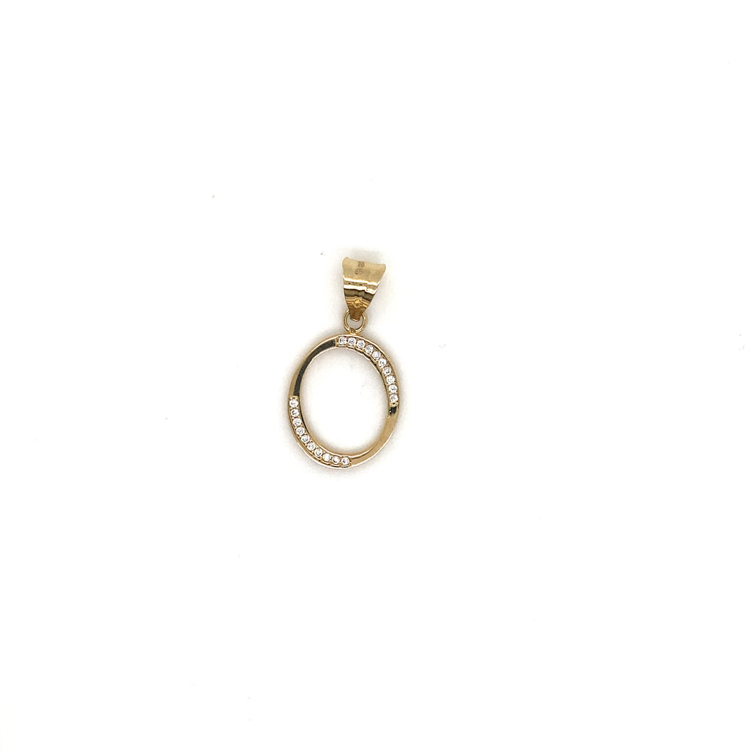 14k Gold Letter O Pendant