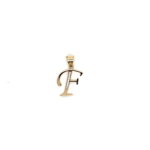 14k Gold Letter F Pendant