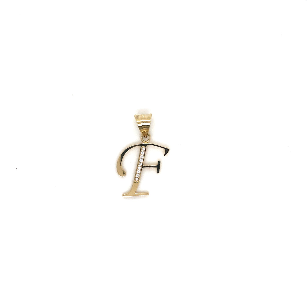 14k Gold Letter F Pendant